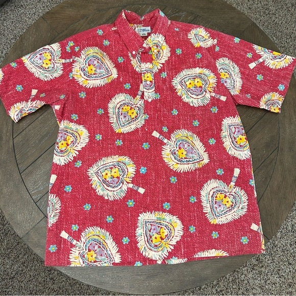 Reyn Spooner Vintage Hawaiian Red Shirt Popover Flower Print Size XXL Tall - Picture 1 of 5